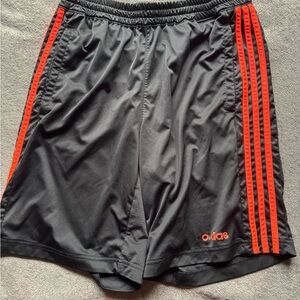 Adidas Men's Black Shorts with Red Stripes
